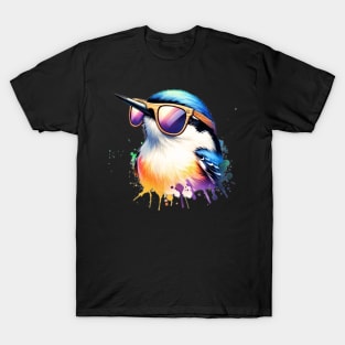 Watercolor White Breasted Nuthatch. T-Shirt